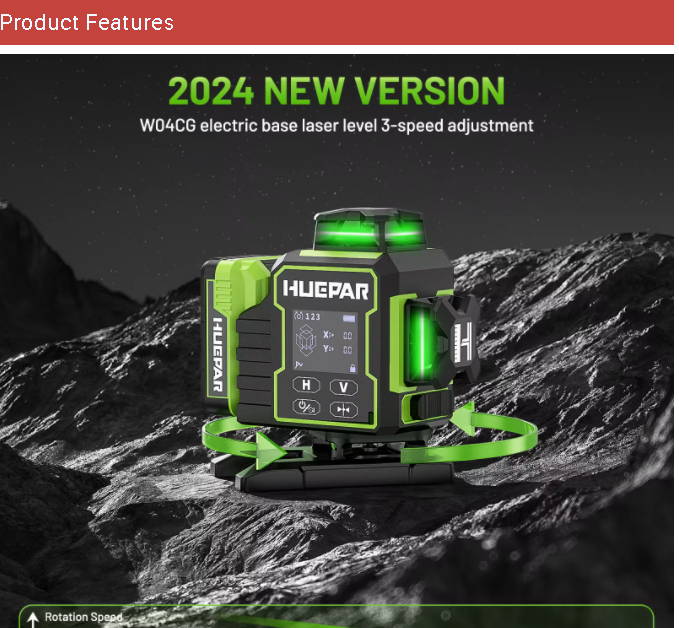 2026 Huepar W04CG Green Lasers - Laser Level Rotary review and price