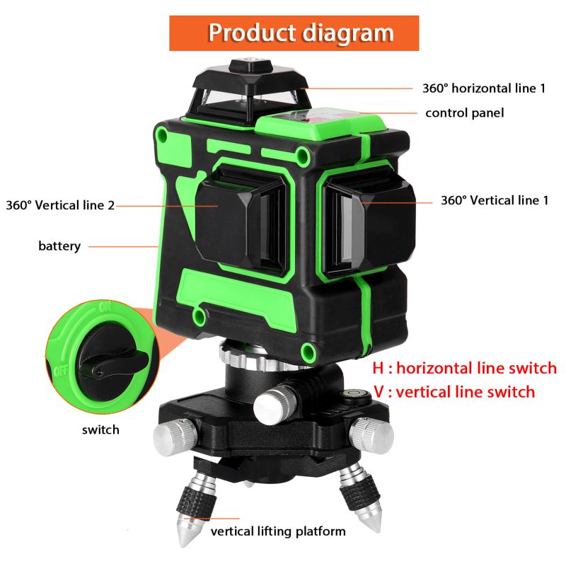 ATV3d 12 Line Outdoor Long Ran - Laser Level Rotary review and price