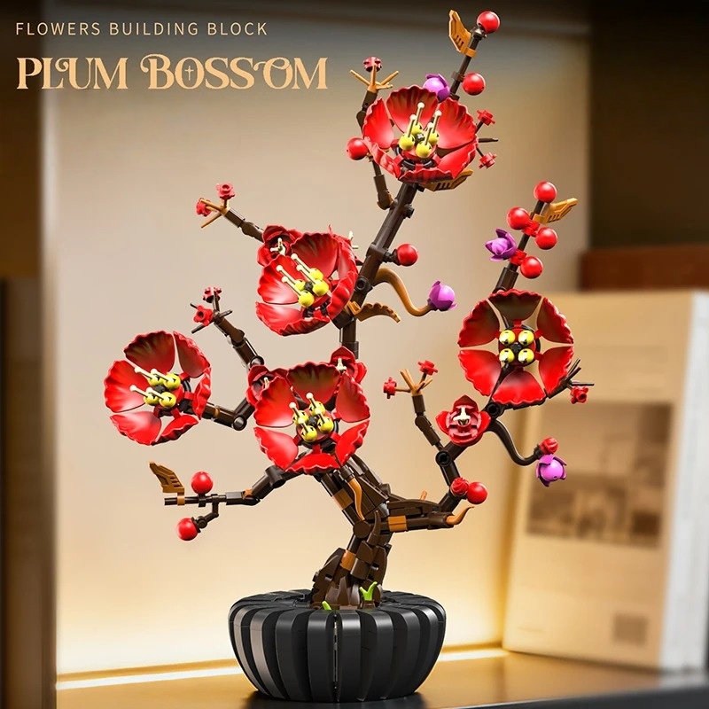 Creative Hibiscus Plum Blossom - Heavy Equipment Lego review and price